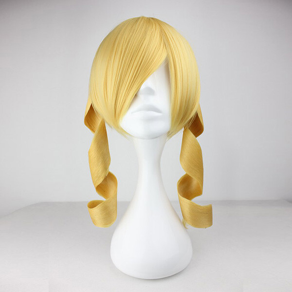 Short Resistant Cosplay Wig Party Wigs Full Synthetic Hair Anime 45cm/17.7″ Gold