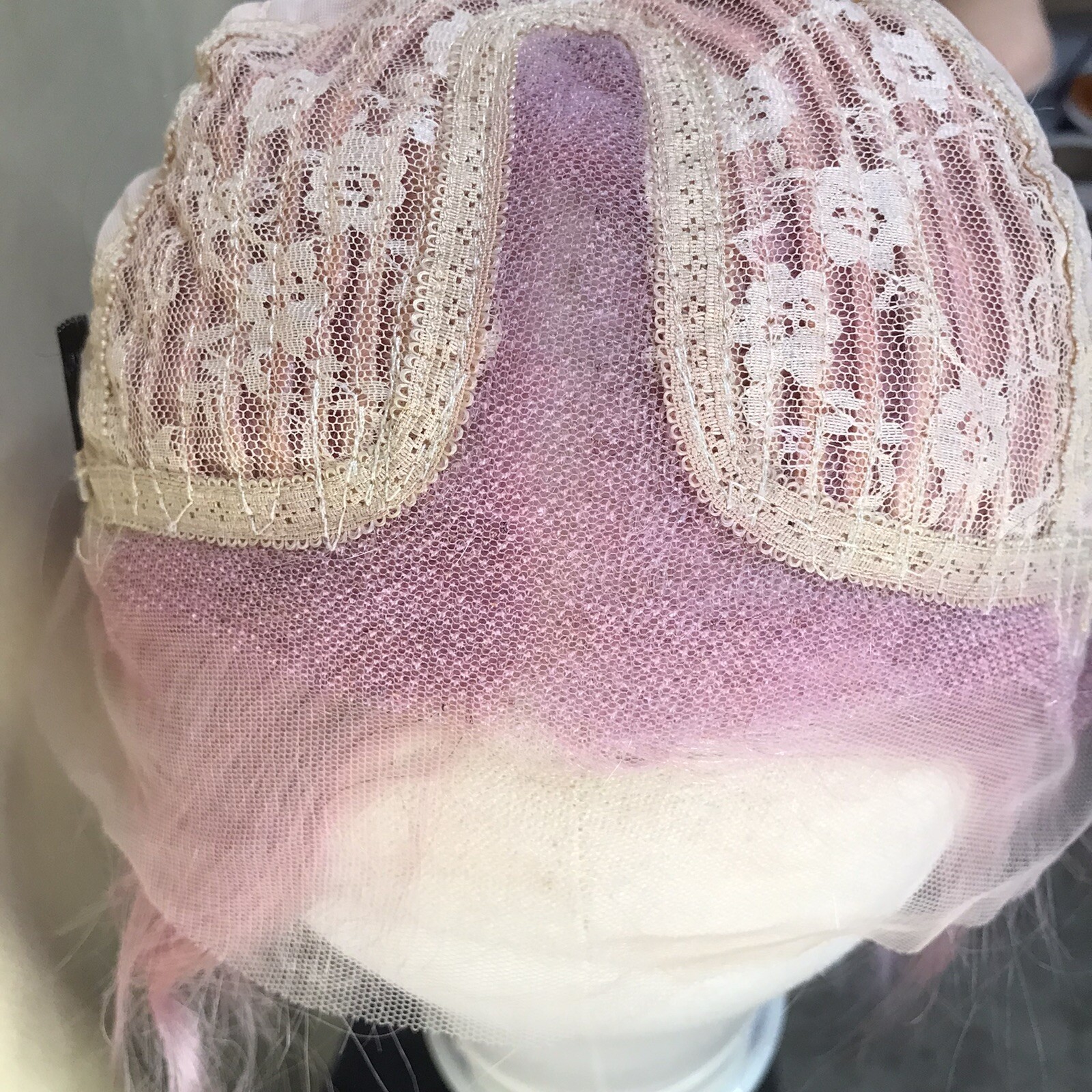 10Inch 13x4x1 T Closure Lace Front Bob Pure Human Hair Wig Straight Red/pink