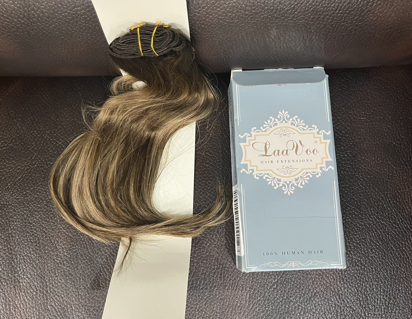 Laavoo 70g Clip In Human Hair Extensions 14” Highlighter Hair 4/27/4#