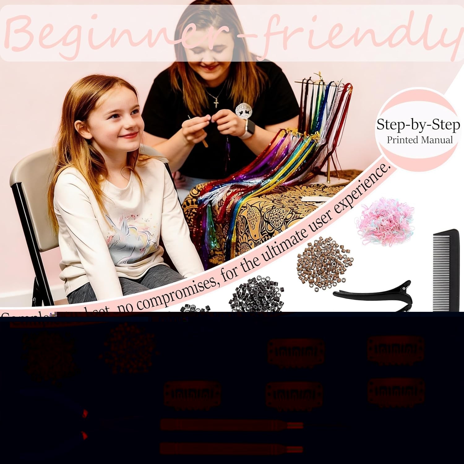 30-Color Hair Tinsel Kit with 48-Inch Sparkling Glitter Extensions for All Oc…