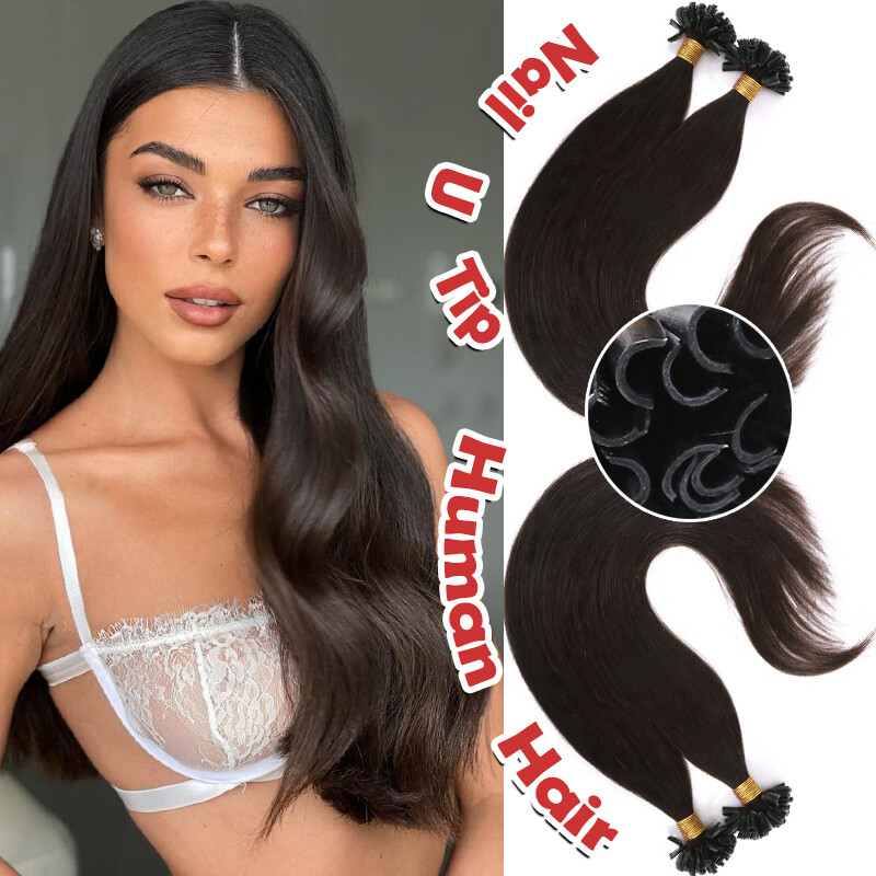 Brazilian Keratin Extensions Bonding U Tip Real Remy Human Hair Extensions Thick
