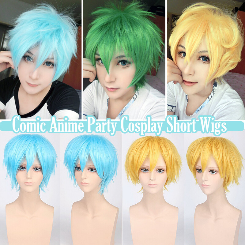 Multi Color Short Straight Hair Wig Anime Party Cosplay Full Hot sell Wigs Orang