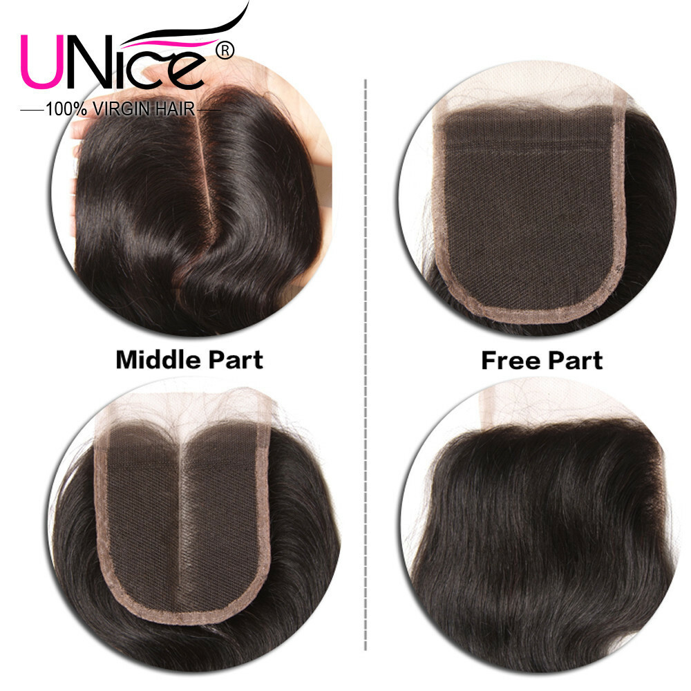 UNice Hair 7A Cambodian Curly/Straight/Body Wave Human Hair 4×4 Lace Closure US