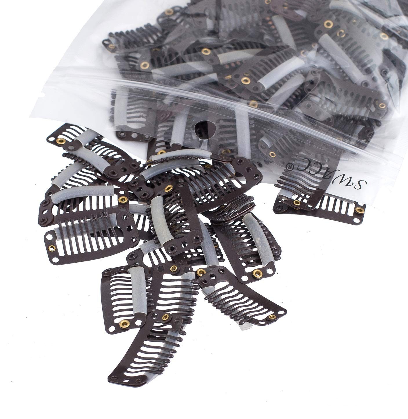 100 Pcs U Shape Metailic Snap Clips ins for Hair Extension Hairpiece DIY Snap…