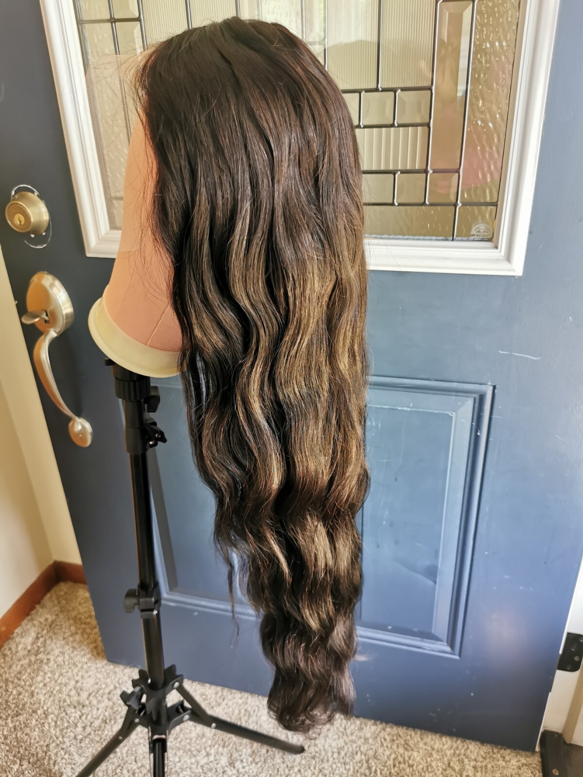 Ready To Go Bleached Knots High Quality Sexy 30” Human Hair Front Lace Wig 1B