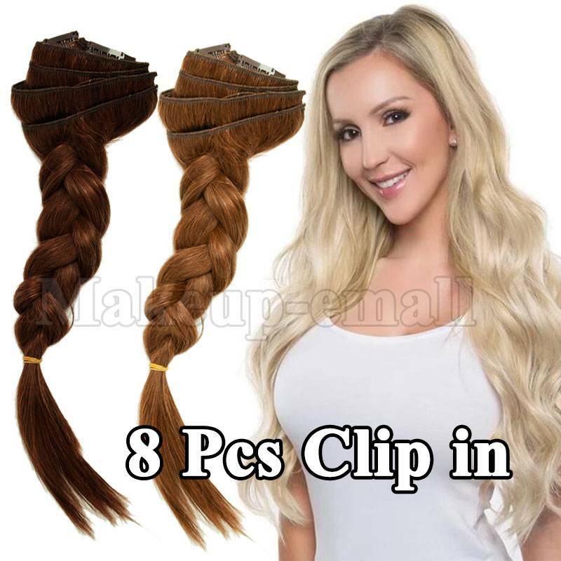 Best 100% Real Clip in Remy Human Hair Extensions Full Head Long Medium Short US
