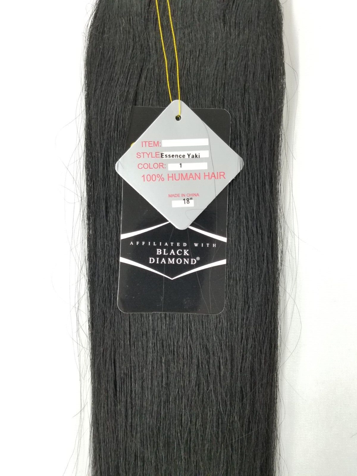 ONYX Black Diamond 100% Human Hair Natural Essence Yaki Weave Extension 18″