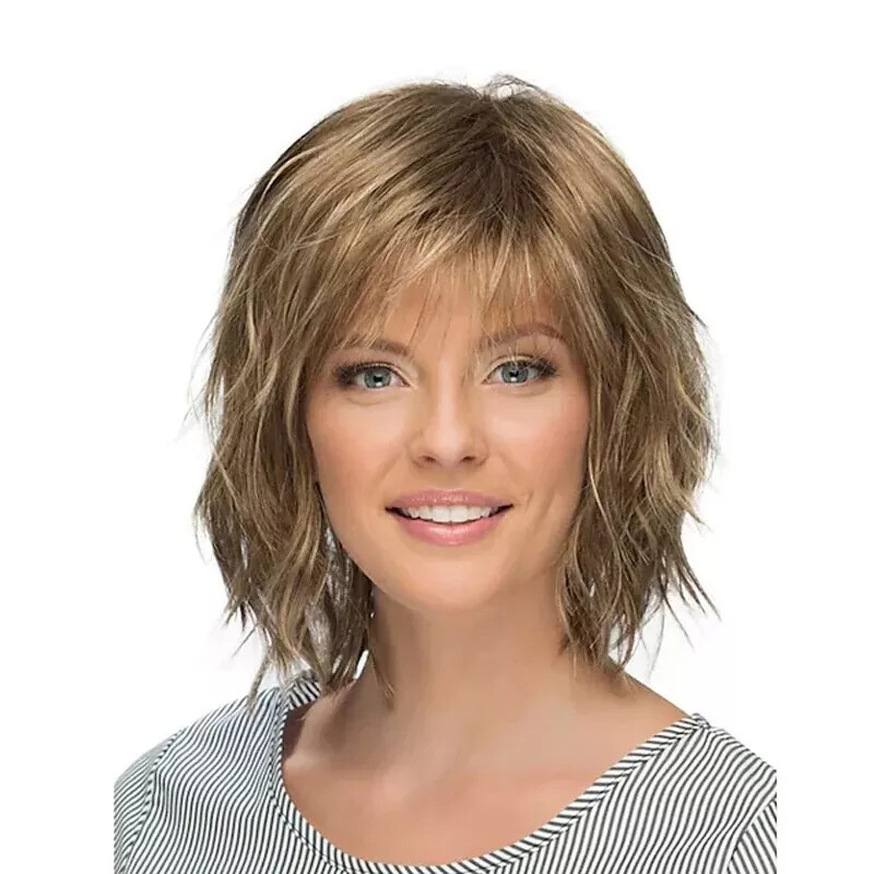 Human Hair Short Silver White Straight Wig Women’s Full Wig 12 in