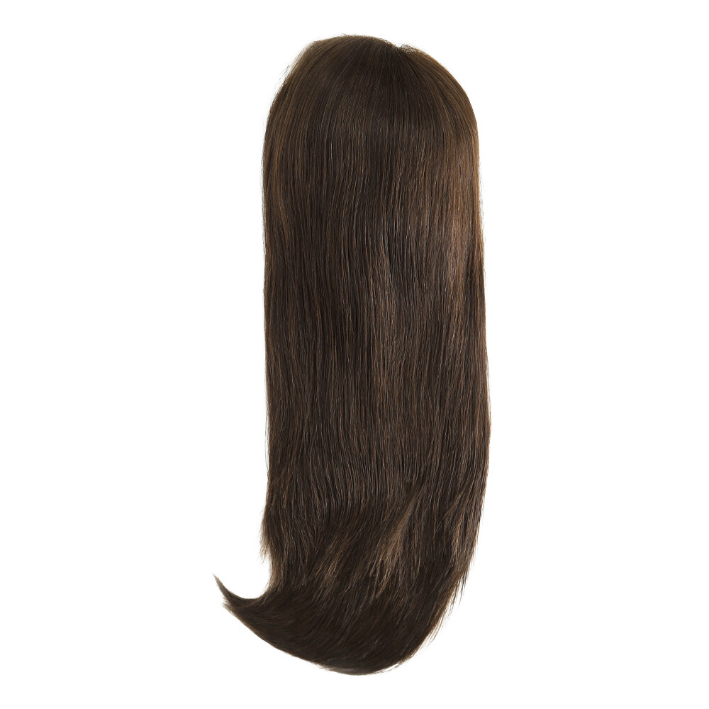 Women European Remy Human Hair Wigs Lace Front Medical Wig Medium Size 18in MW45