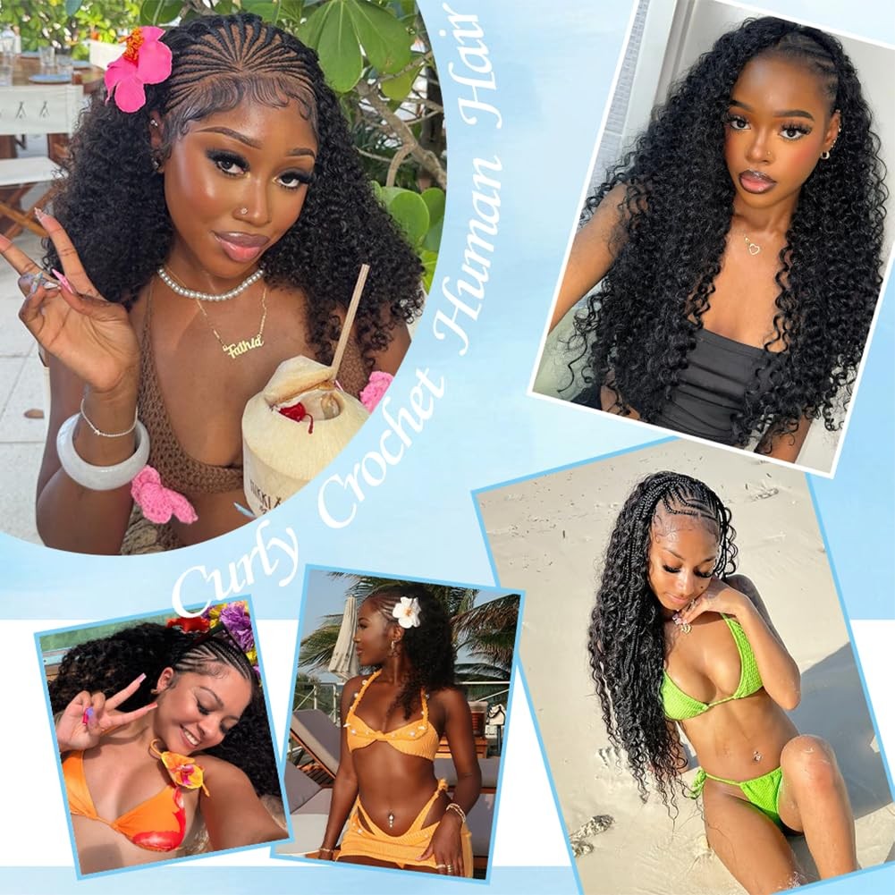 Ltredky Human Crochet Hair For Black Women 14Inch Feather Crochet Human Hair