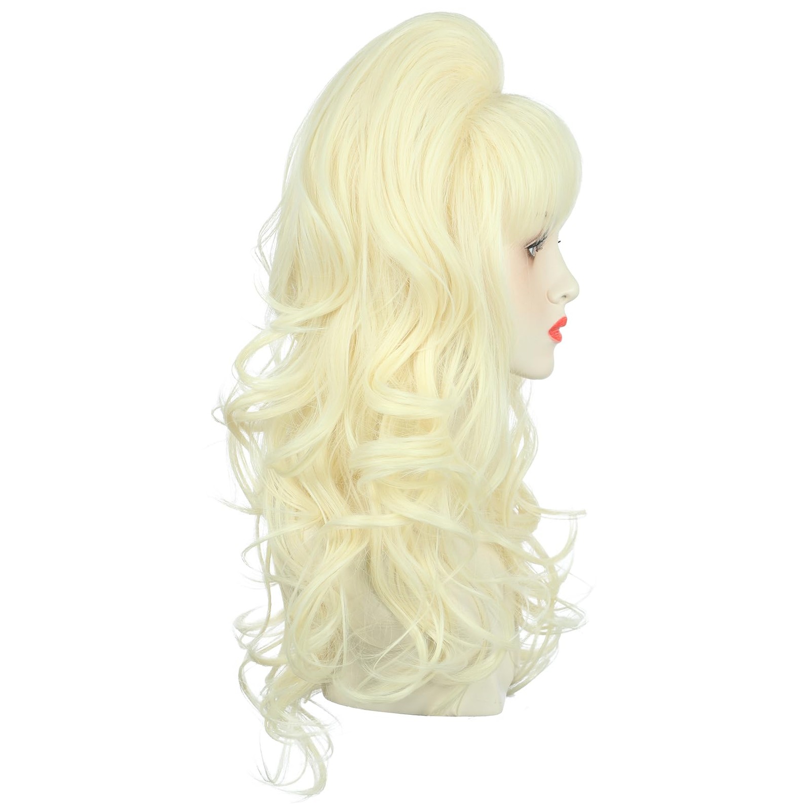 Long Blonde Curly Women Big Bouffant Wig Beehive 60s 70s Cosplay Costume Wig …