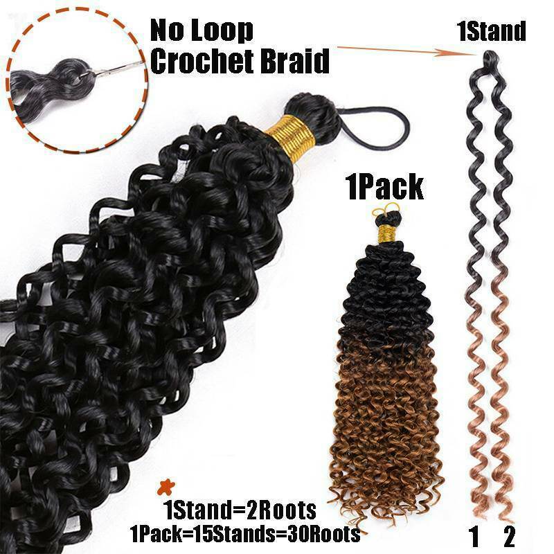 Natural Kinky Curly Crochet Braids Water Deep Wave hair as Human Hair Extensions