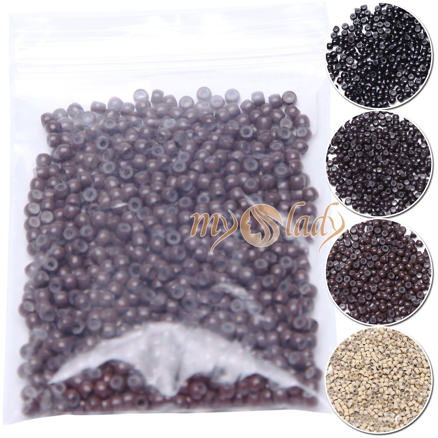 MY-LADY Nano Beads Tips for Nano Ring Hair Extensions Silicone Mini Micro Rings