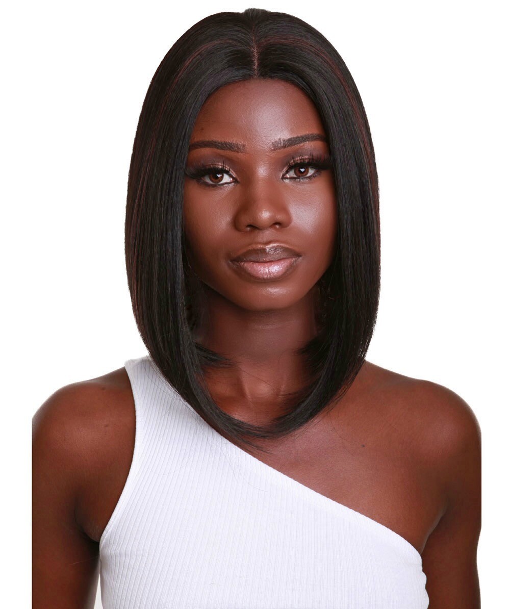 Keda Straight 9.5″ Long 4X4 Hand-Tied Lace Front Wig, Good Heat Resistant Fiber
