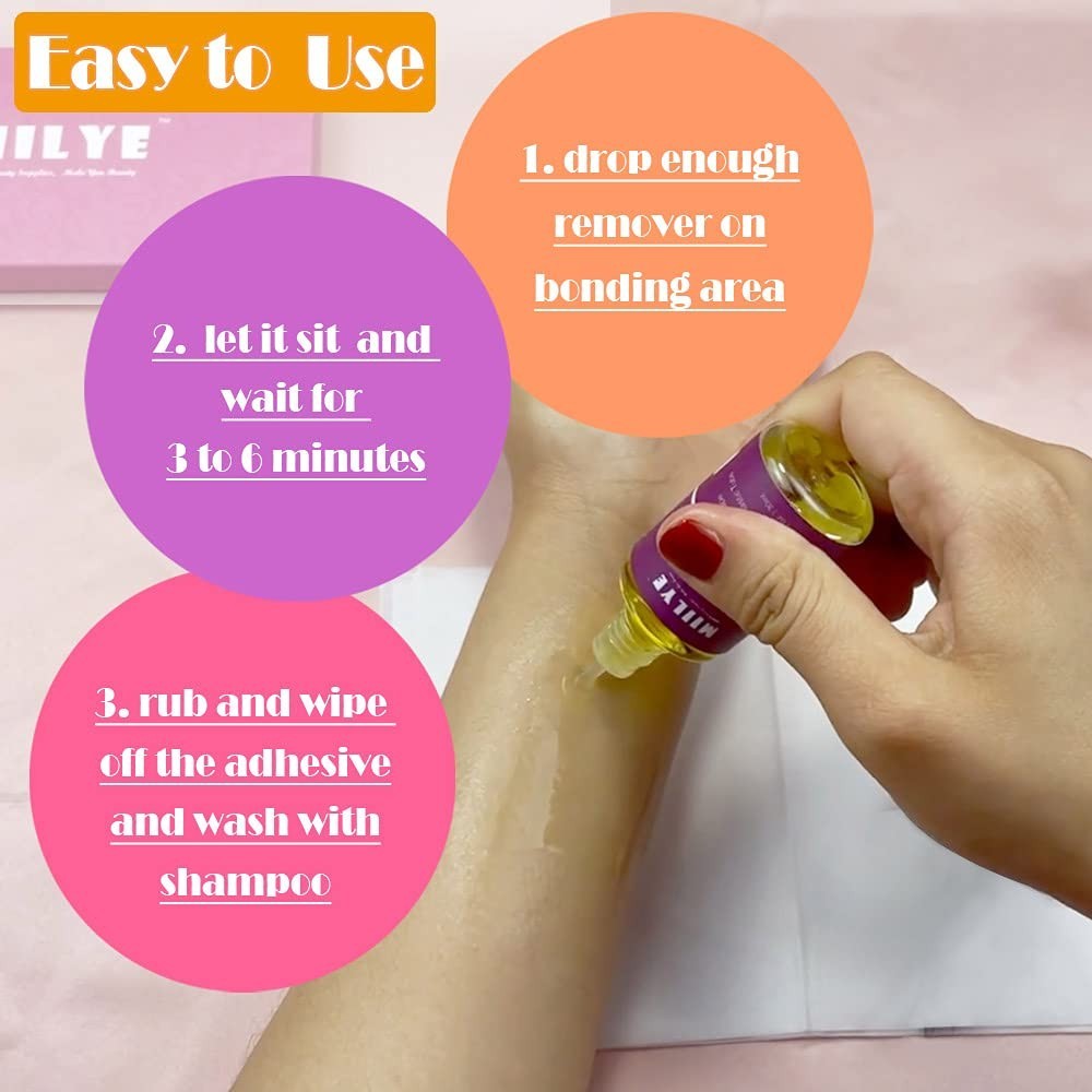 Gentle Adhesive Remover – 2 Bottles for Lace Front Wigs & Hair Extensions