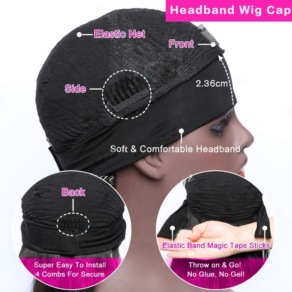 Headband Wig Human Hair Short Afro Kinky Curly Headband Wigs for Black Women …