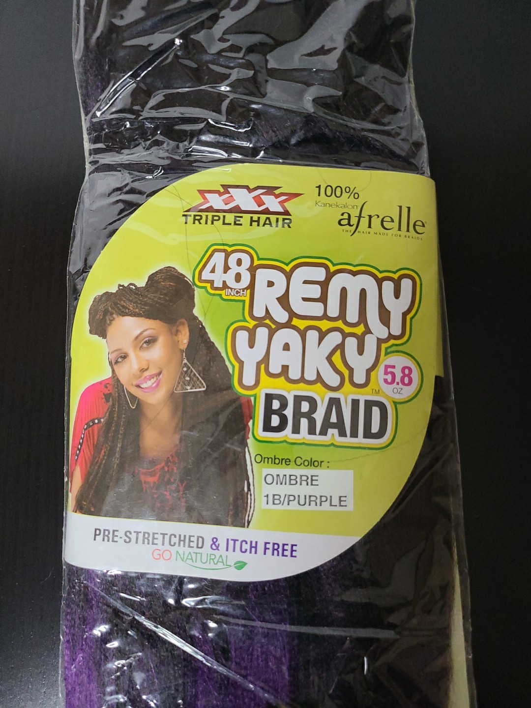 XXX Triple Hair 48 inch Remy Yaky Braid Afrelle Ombre Color Purple
