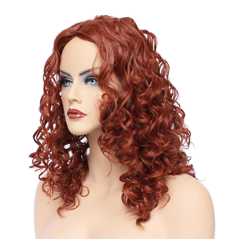 Classic Cap women Synthetic Curly Medium Ruby Fusion full wig HengFeng MHL05