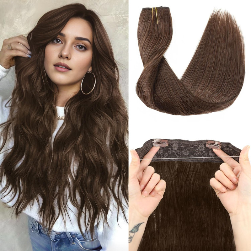 Tinashe Wire Hair Extensions Real Human Hair Medium Brown 18Inch 90G Straight