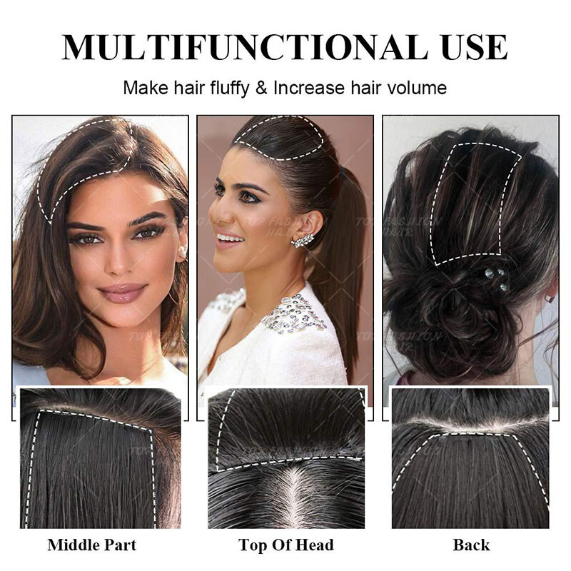 INVISIBLE Clip Ins 100% Remy Human Hair Extensions Blad Root Patch THICK Blonde