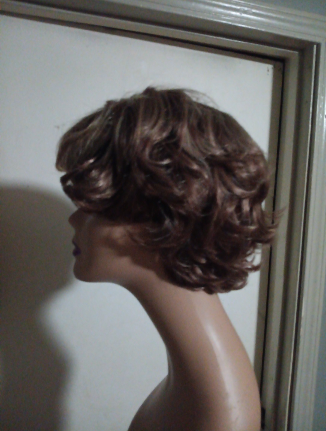 Honey Brown Synthetic Pixi Wig With Highlights
