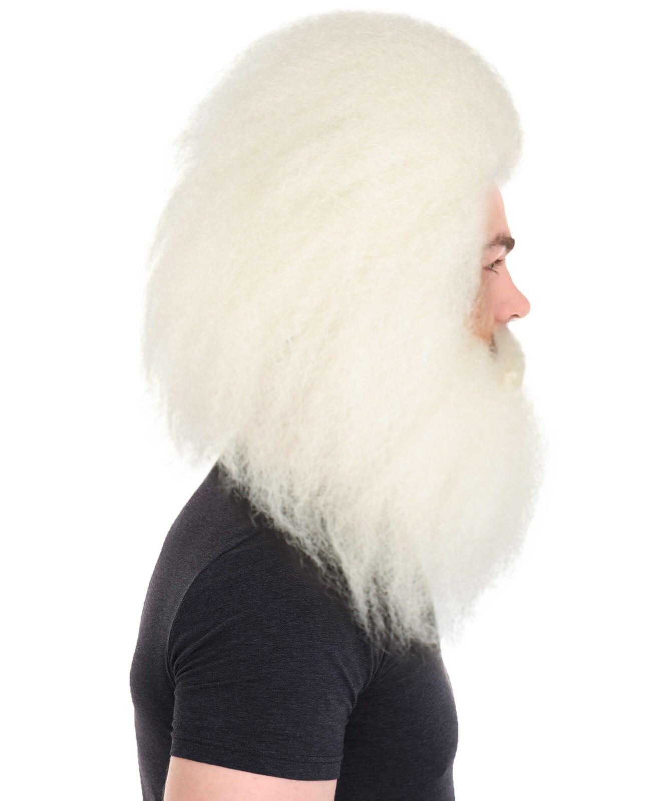 Adult Unisex Christmas Santa Wig, Mustache&Beard Set,Side/Back Lace Front,HX-086