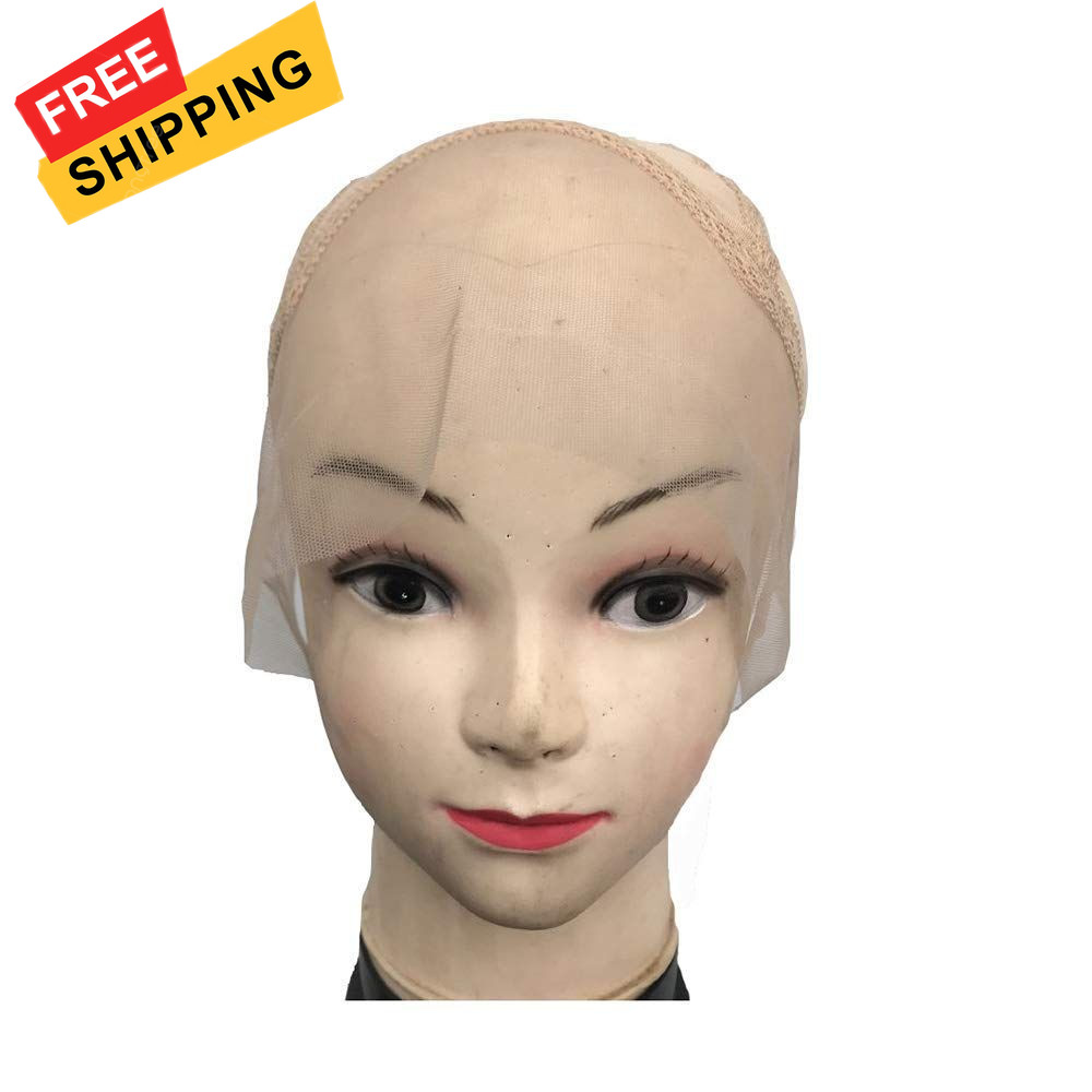 Lace Front Wig Cap for Making Wigs with Adjustable Strap Glueless Beige