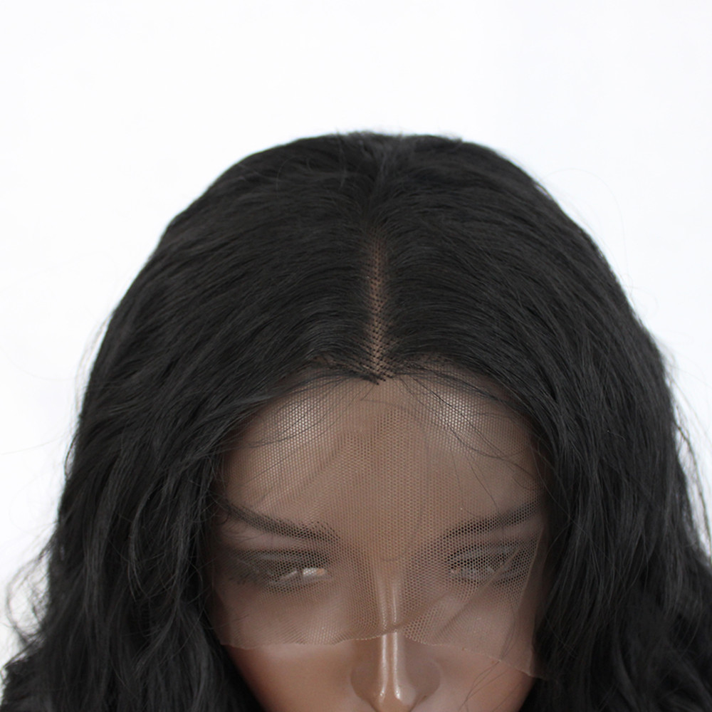 Water Wave Synthetic Lace Front Wig Baby Hair Glueless Heat Resistant Fiber Hair