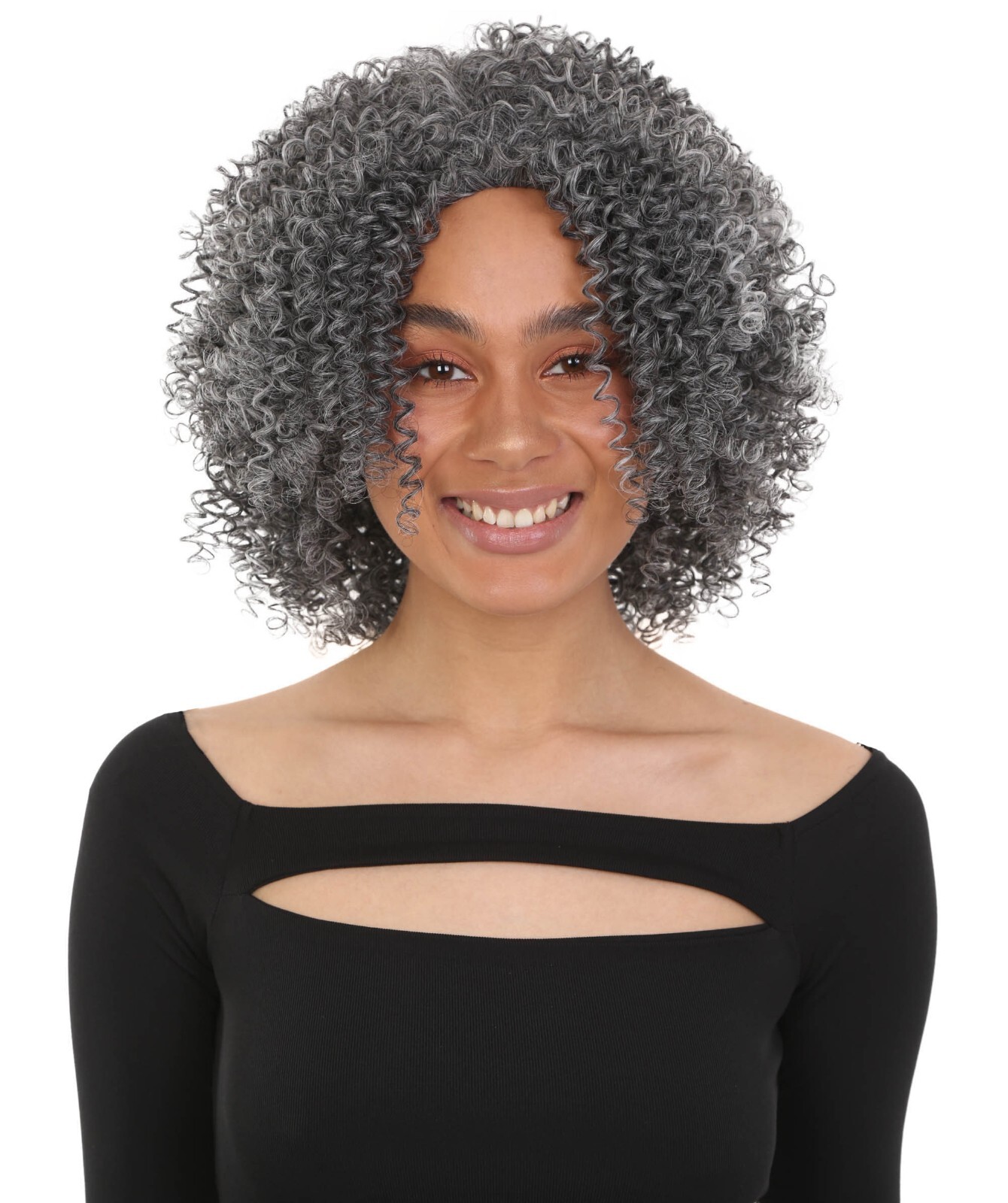 LUXLUXE Alexandra Curly Layered 14″ Long Half Wig Mix Human Hair,BH-0003