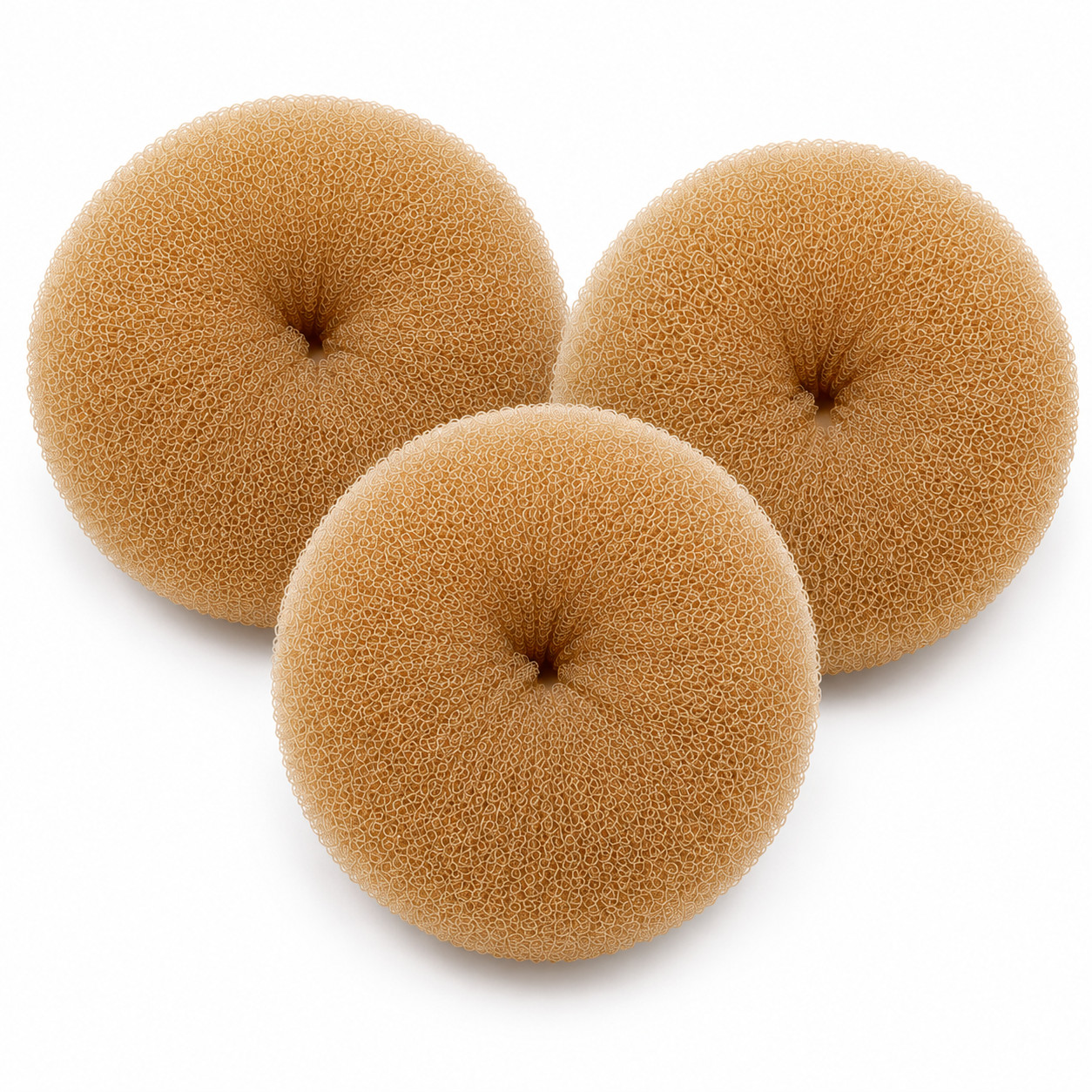 7 Inch Hair Donut Bun Maker 3 Pack Light Brown Jumbo Updo Shaper