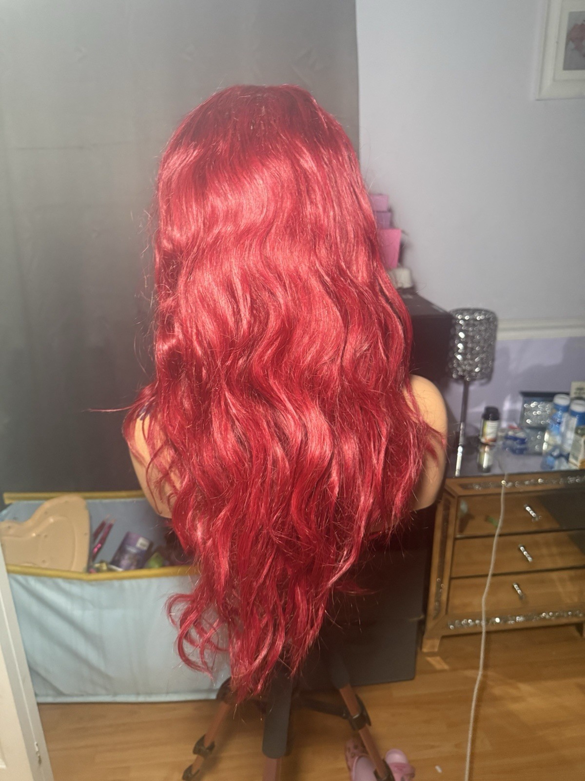 Cherry Burgundy Vivid Red Human Hair Wig