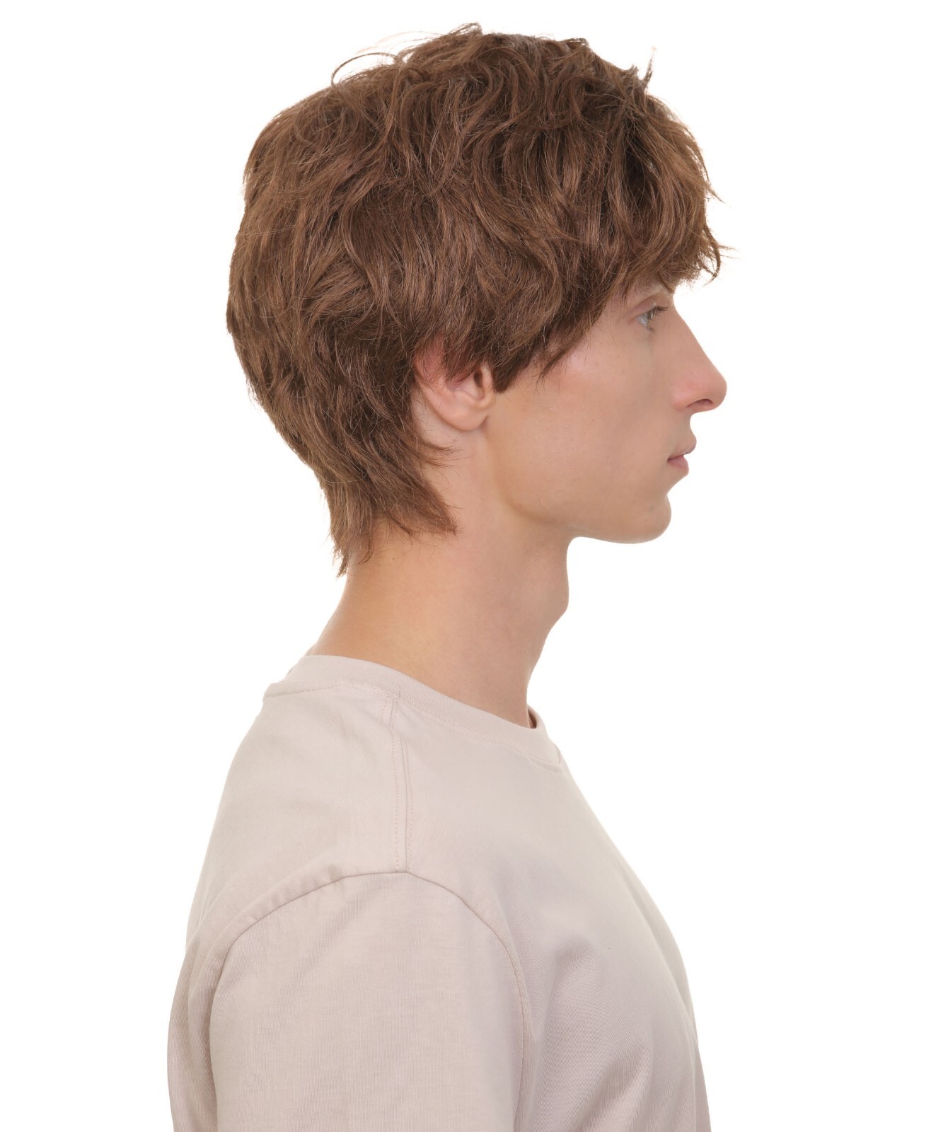 Adult Men’s Wizard Brown Wavy Wig | Best for Halloween | Flame-retardant,HM-1585