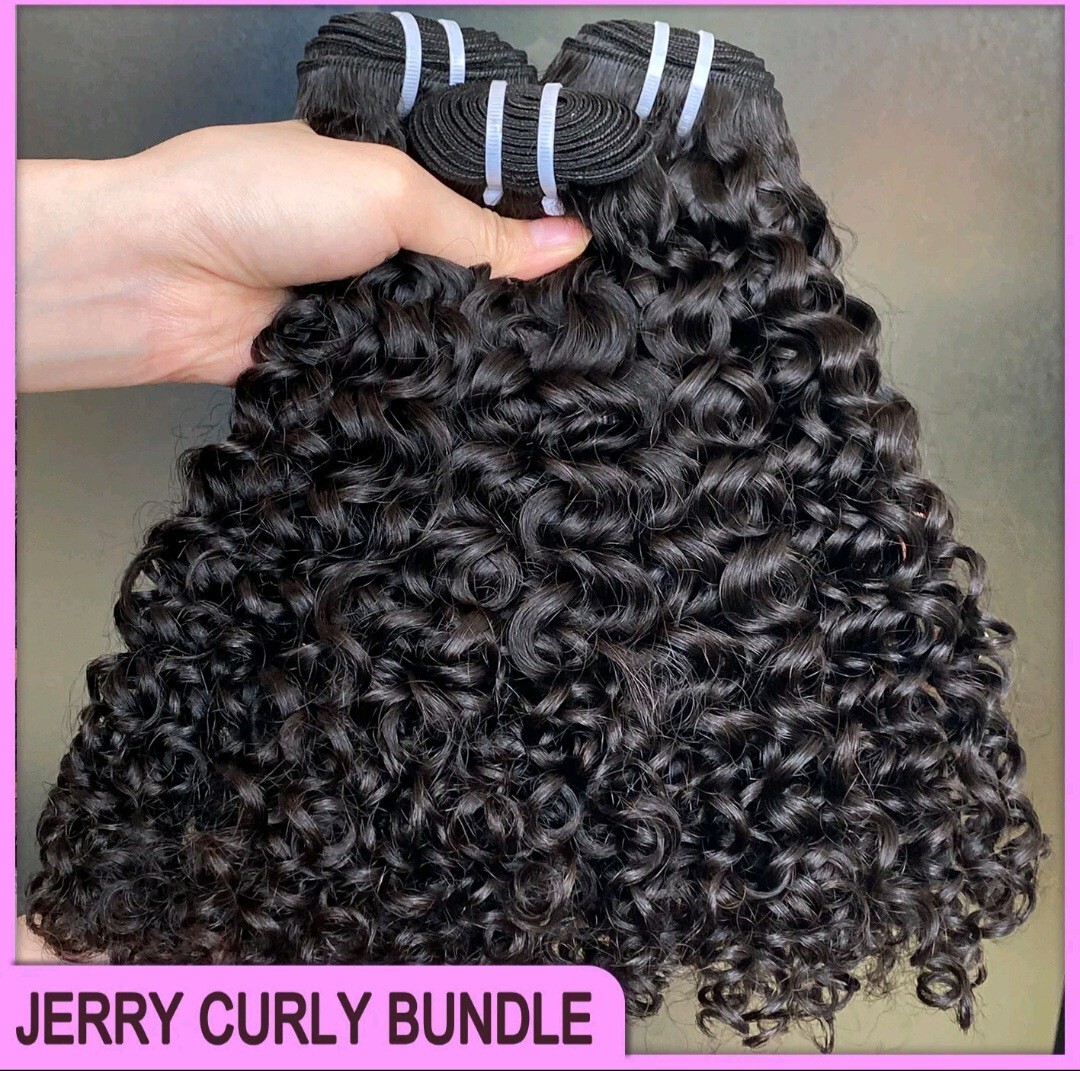 13A+ 3BUNDLE BURMESE RAW VIRGIN HUMAN HAIR JERRY CURL 18+18+18 DOUBLE DRAWN 300g