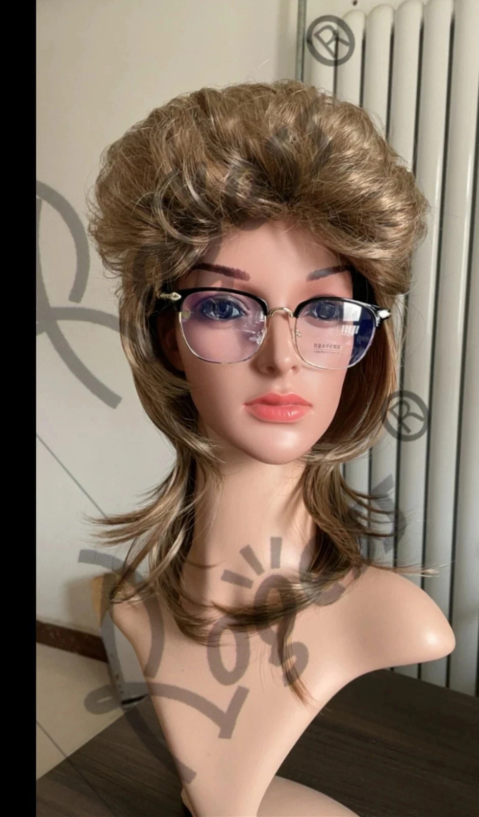 80s Retro Mullet Wig Unisex for Men Women, Layered Fluffy Synthetic Costume Part