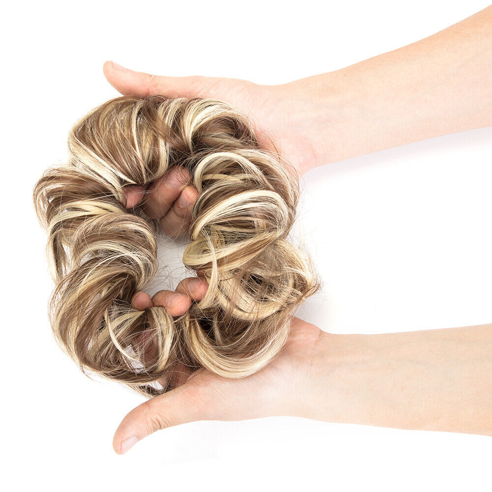 Hair Bun Curly Ponytail Scrunchie Claw Comb Messy Extensions Natural Hair Piece