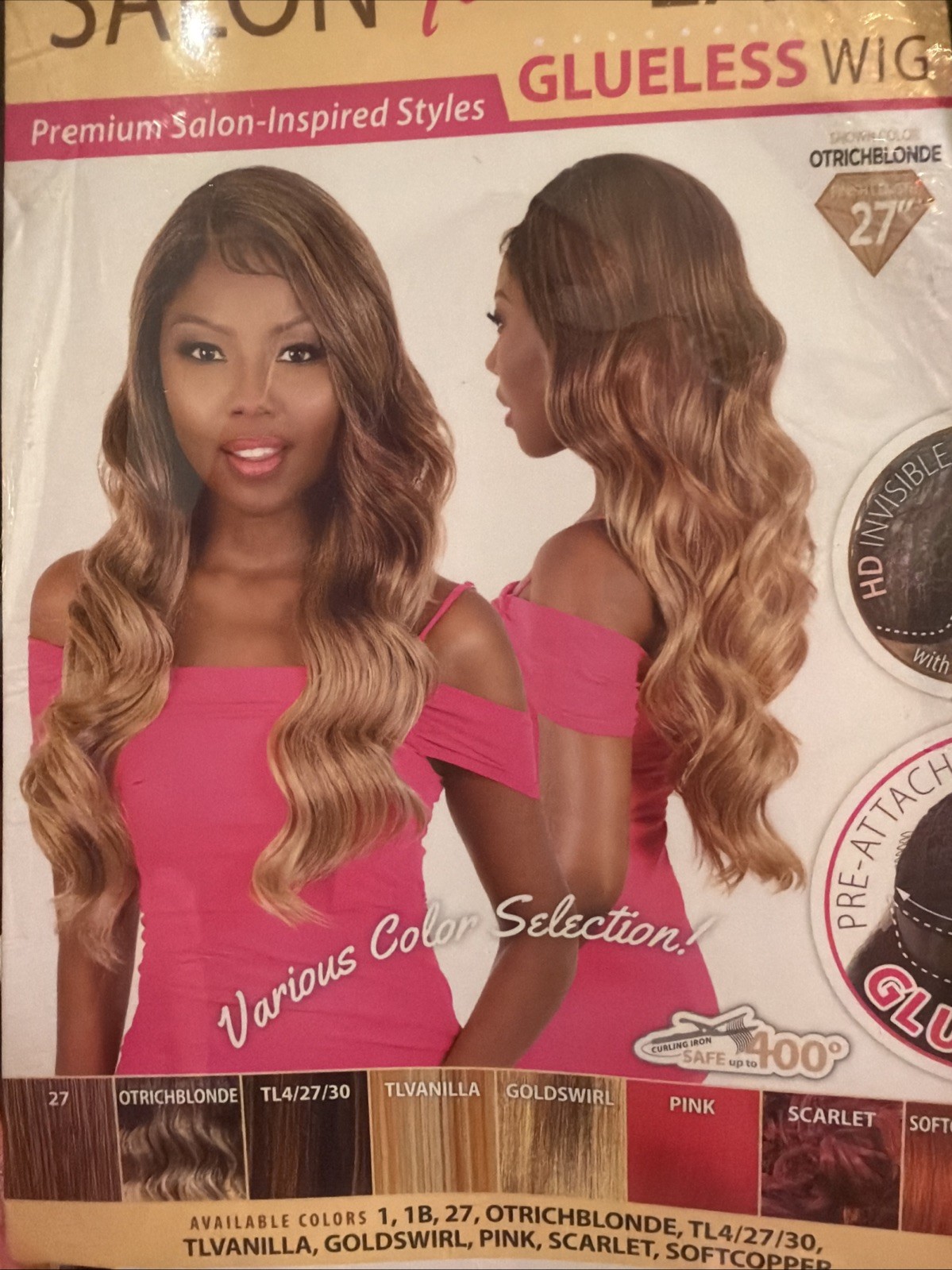 27in HD Lace Deep Part Wavy Brown Otrichblonde Glueless Frontal Lace Wig Soft