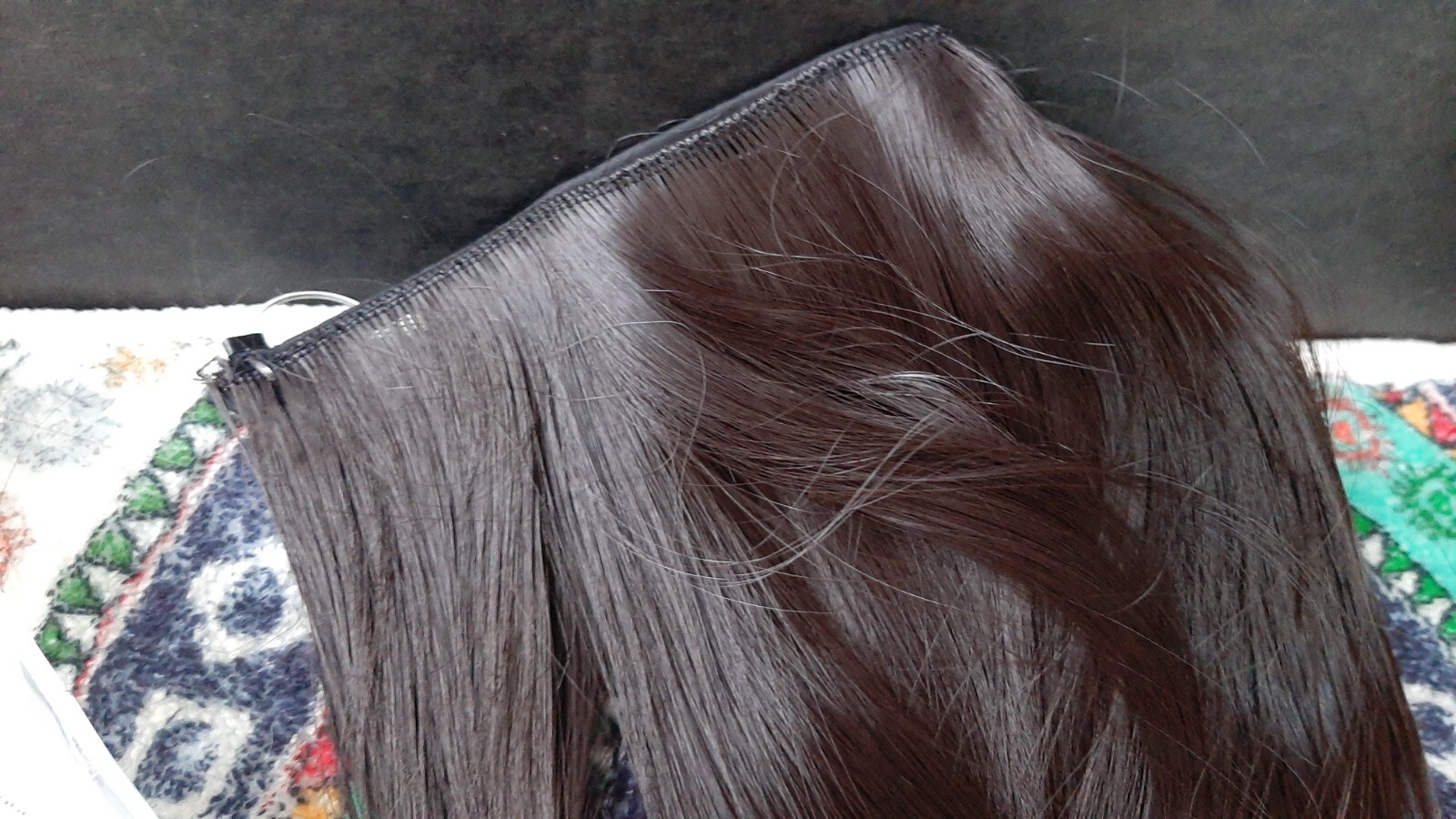 S-Noilite Clip Hair Extensions ~ 4A Dark Brown / 16″ Straight ~ NWT #022