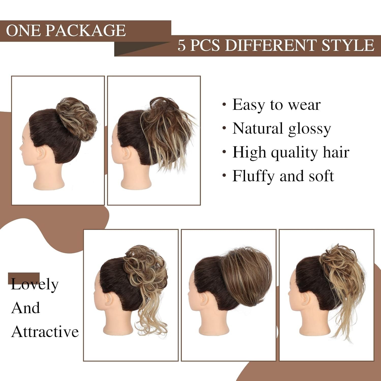 Synthetic Messy Hair Bun Collection