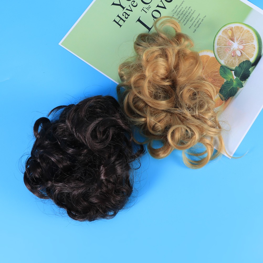 Elastic Light Brown Hair Bun Extension Easy to Wear and Wash for Elegant Events