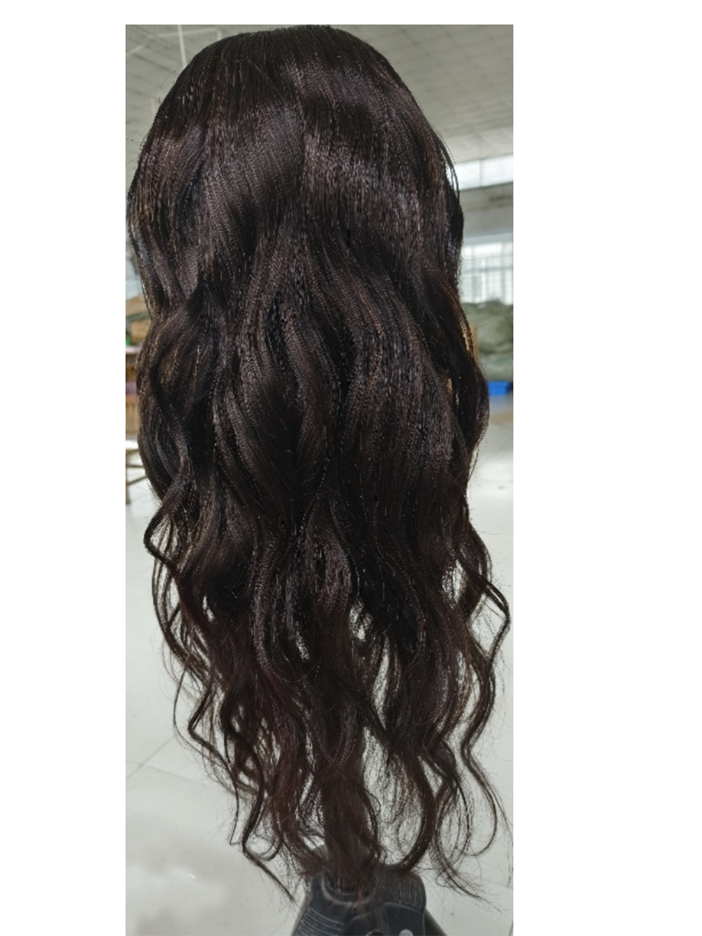 22″ Machine Cap Half Wig Body Wave 100% Human Hair Remy Hair 3/4 Half Wig