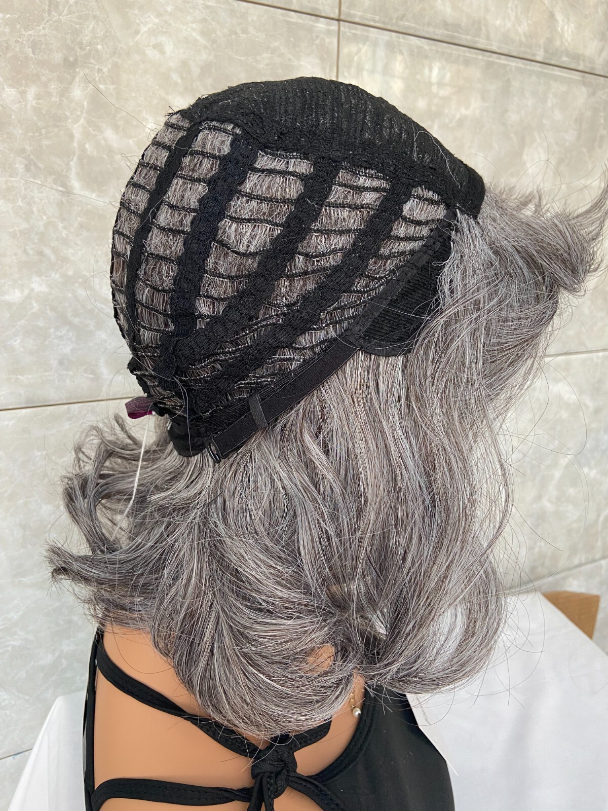 Short Bob Salt And Pepper Hair Synthetic Hair Wigs Women Soft Natural