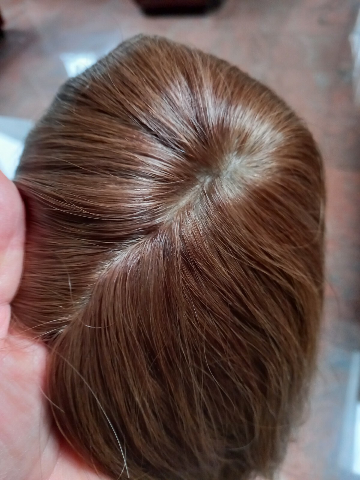 100% HUMAN HAIR LIGHT HONEY BROWN TOPPER SILKTOP 8″*8″ EUROPEAN DIRECTIONAL 15″