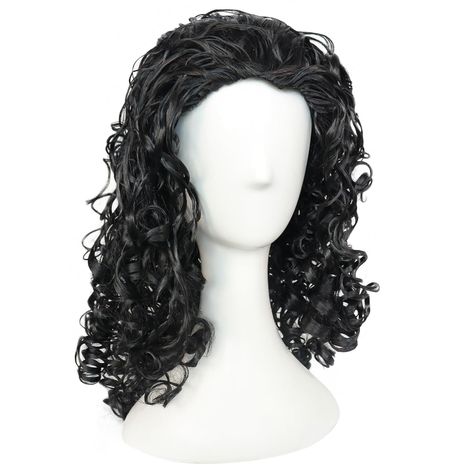 Long Black Curly Wig Black Wig Men Pirate Wigs Weird Al Wigs for Men Hawaii Dail