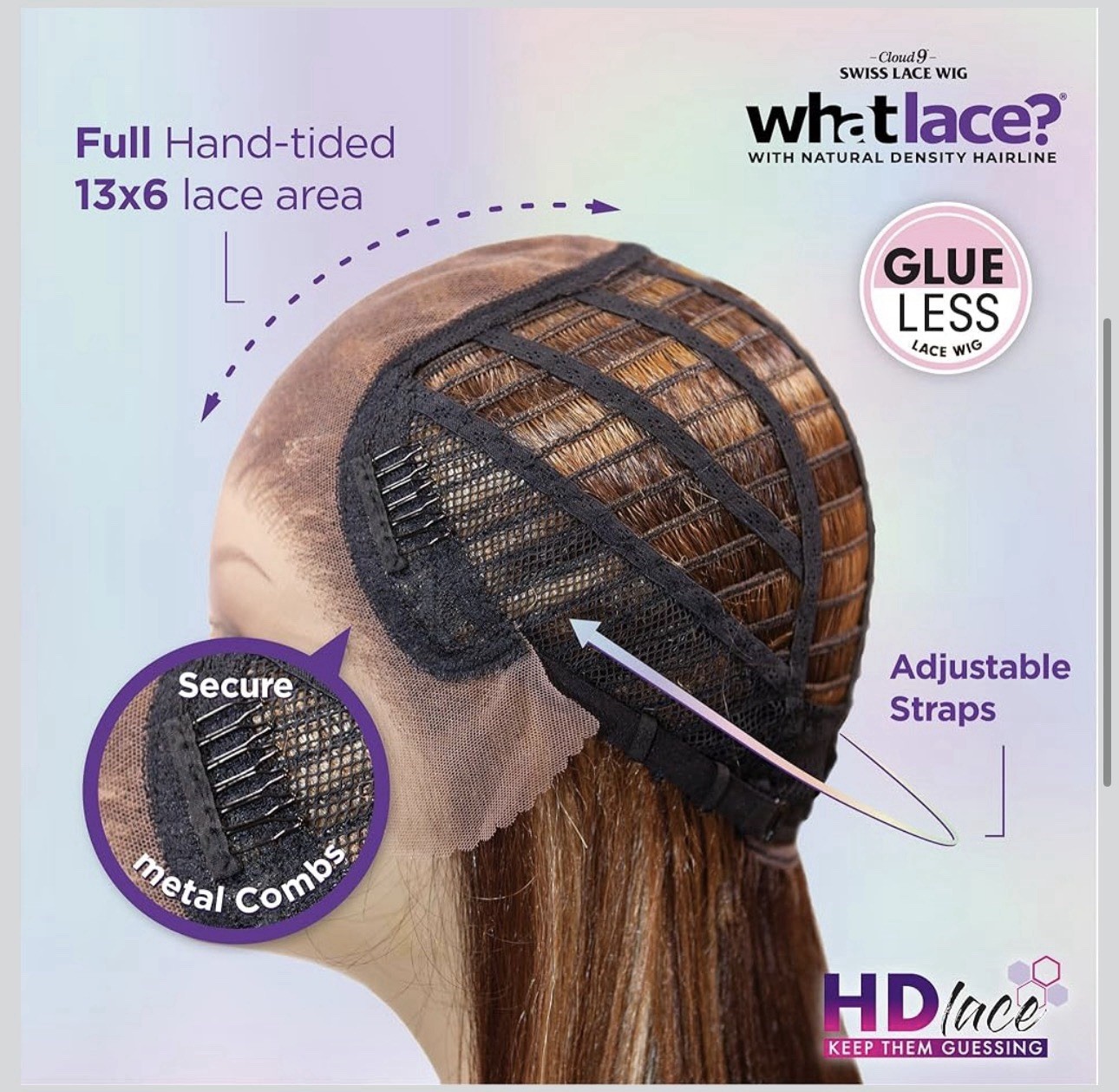 Sensational What Lace 13×6 Wig Solana Lace Front Hand Tied Glue Less Synthetic