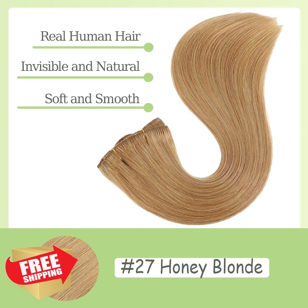 Shoaiye #27 Honey Blonde Clip in Hair Extensions 32 Inch 120g 7Pcs