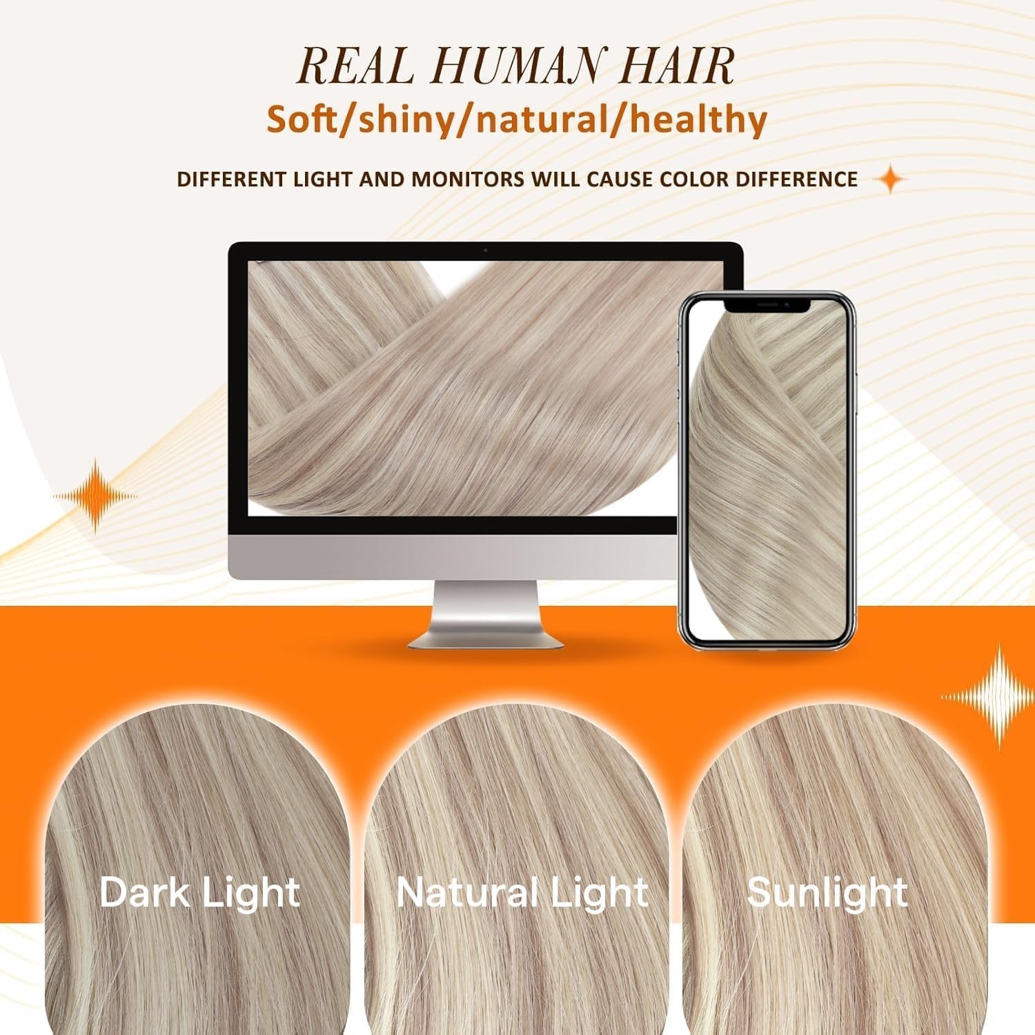 Customizable 18 Inch Blonde Clip-Ins – Real Human Hair Extensions, 120g Set