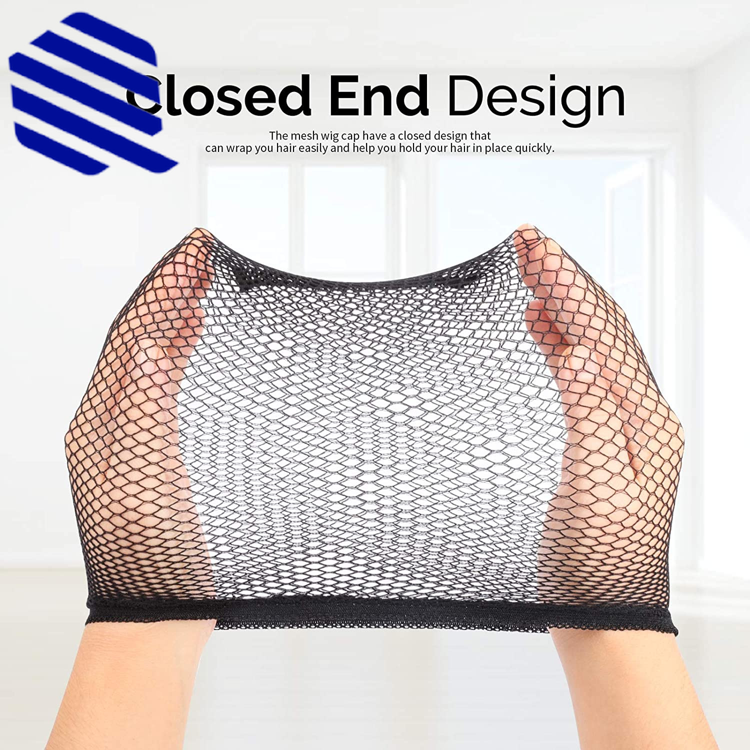 Wig Cap Black Mesh Wig Cap Net Closed End Hair Mesh Net Liner Weaving 6 PCS NEW