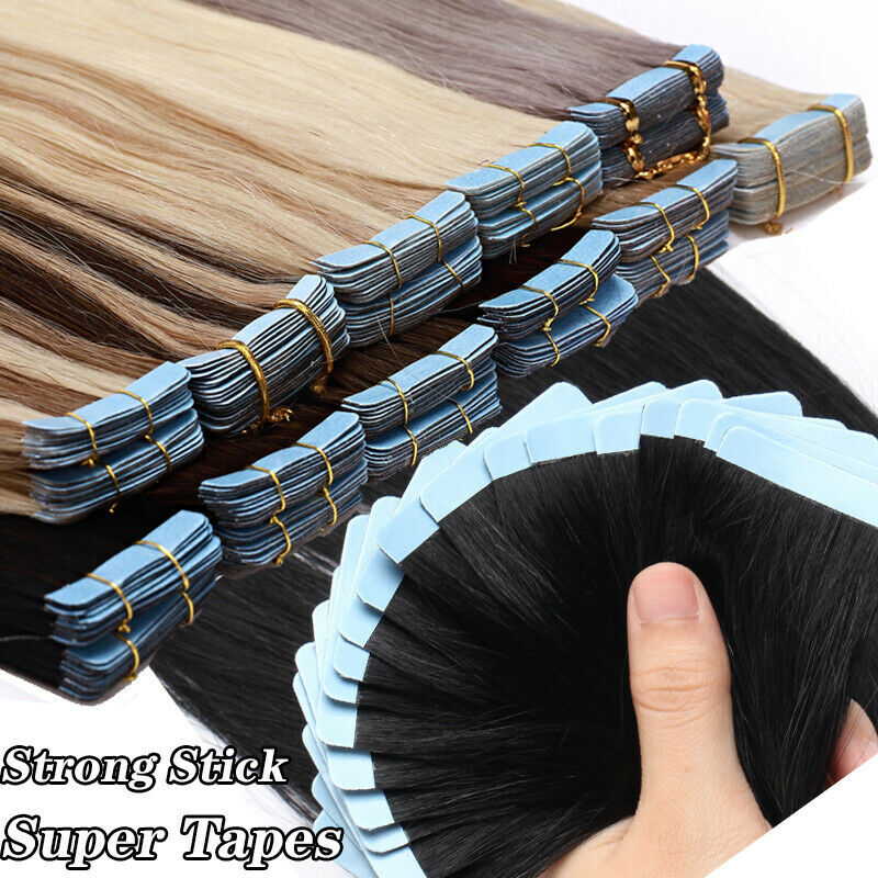 Adhesive Invisible Tape in Real Human Hair Extensions Skin Wefts Remy Hair Style