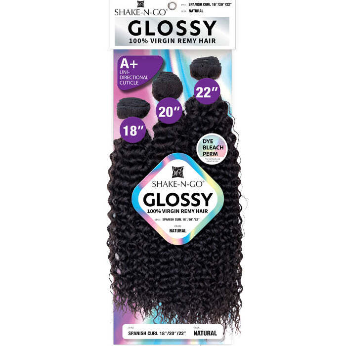 Shake N Go Glossy 100% Virgin Remy Hair Weave – SPANISH CURL