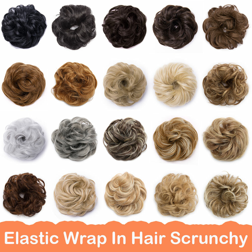 Extra Thick Bun Messy Scrunchie Extensions Real Natural as Human Hair Piece US D